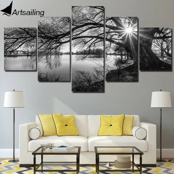 canvas wall art 5 piece Lakeside Big Trees Poster Black White Landscape Painting picture for living room decor posters
canvas wall art 5 piece Lakeside Big Trees Poster Black White Landscape Painting picture for living room decor posters