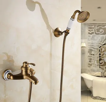 Wall-mount Single Handle Bath Shower Faucet With Ceramic Base Handshower Antique Brass Bathroom Shower Mixer Tap atf304
Wall-mount Single Handle Bath Shower Faucet With Ceramic Base Handshower Antique Brass Bathroom Shower Mixer Tap atf304
