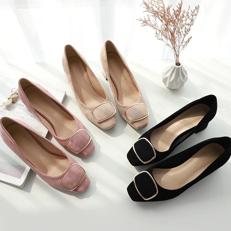 Autumn 2019 New Shoes Woman Slip On Square High Heels Pumps Solid Flock Square-Toe Leisure Elegant Square Buckle Heels Pumps
Autumn 2019 New Shoes Woman Slip On Square High Heels Pumps Solid Flock Square-Toe Leisure Elegant Square Buckle Heels Pumps
