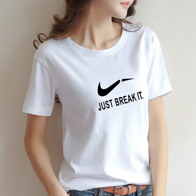 2019 High Quality JUST BREAK IT Print T Shirt Women Cotton Elastic Basic T-shirts Female Casual Tops Short Sleeve T-shirt Women
2019 High Quality JUST BREAK IT Print T Shirt Women Cotton Elastic Basic T-shirts Female Casual Tops Short Sleeve T-shirt Women