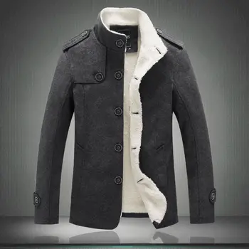 Winter Men's Coat Wool Blend Jacket 2018 New Fashion Fleece Lined Thick Warm Woolen Overcoat Male Wool Coat Peacoat Outerwear
Winter Men's Coat Wool Blend Jacket 2018 New Fashion Fleece Lined Thick Warm Woolen Overcoat Male Wool Coat Peacoat Outerwear