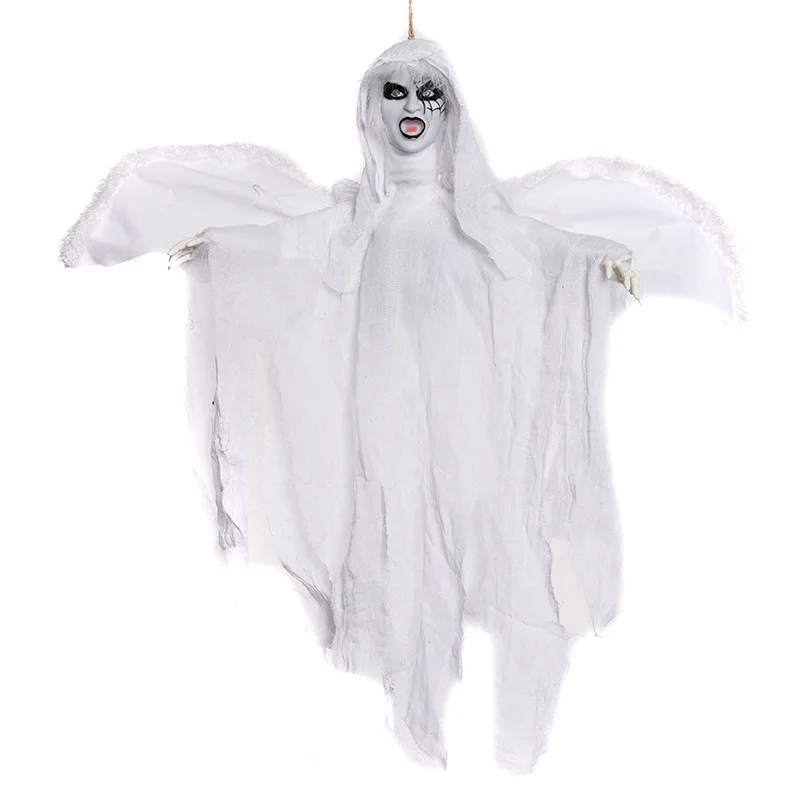 Halloween Hanging Ghost Haunted House Witch Bat man Spider woman Horror Courtyard Club Tree Halloween Electric LED Toys HW01 (12)
