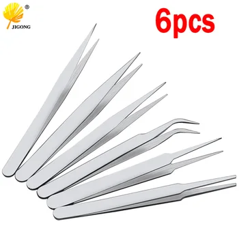 6pcs Precision Electronic Tweezers Pressing Type Stainless Steel Anti-static Soldering Assist Repair Picking Mounting Tools
6pcs Precision Electronic Tweezers Pressing Type Stainless Steel Anti-static Soldering Assist Repair Picking Mounting Tools
