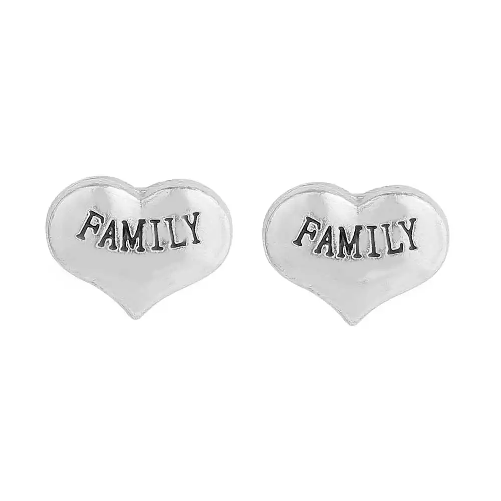 

10pcs Mesinya Silver Color Alphabet Heart Family Custom Floating Charms for Personal Glass Locket