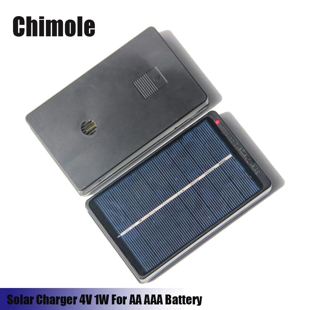 Chimole 4V 1W Solar Battery charger with LED indicator for Ni-MH AA AAA batteries Solar Battery Box for Rechargeable Battery 
Chimole 4V 1W Solar Battery charger with LED indicator for Ni-MH AA AAA batteries Solar Battery Box for Rechargeable Battery