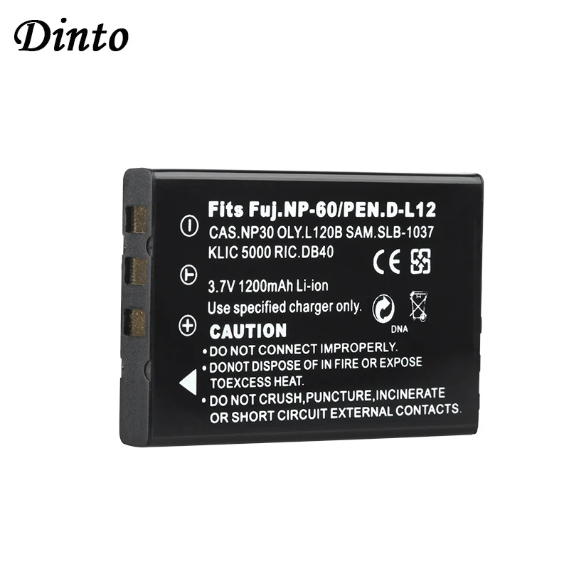 Dinto 1pc 3.7V 1200mAh FNP-60 NP-60 NP 60 NP60 SLB 1137 1037 CNP-30 K5000 D-Li2 Li-20B Battery for FUJIFILM F410 F601 F501
Dinto 1pc 3.7V 1200mAh FNP-60 NP-60 NP 60 NP60 SLB 1137 1037 CNP-30 K5000 D-Li2 Li-20B Battery for FUJIFILM F410 F601 F501