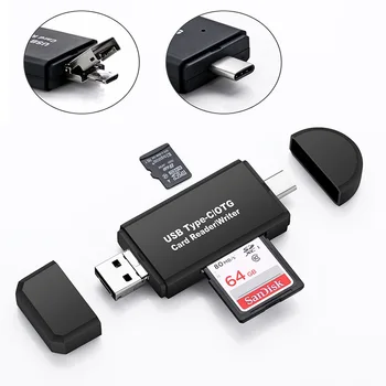 USB2.0 Universal OTG TF/SD Type C & micro USB & USB 3 In 1 OTG Card Reader High-speed for Android Computer Extension Headers
USB2.0 Universal OTG TF/SD Type C & micro USB & USB 3 In 1 OTG Card Reader High-speed for Android Computer Extension Headers