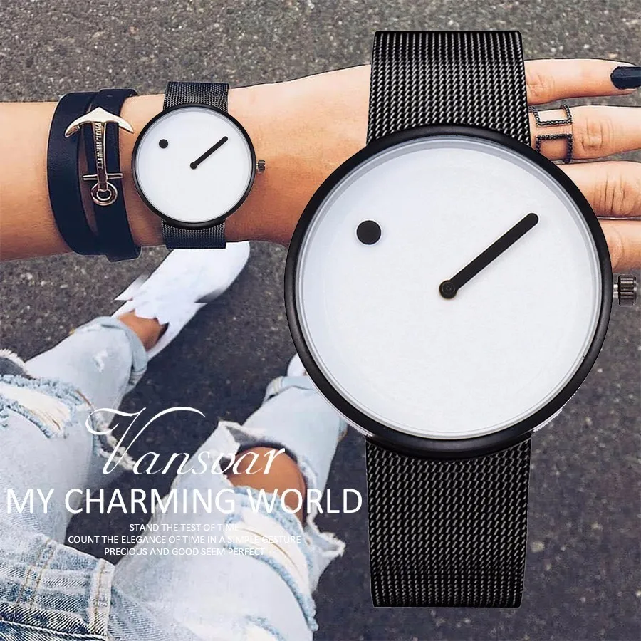 Vansvar Brand Creative Design Dot and Line Pattern Quartz Watches Casual Women Men Mesh Wristwatches Montre Femme Hot
Vansvar Brand Creative Design Dot and Line Pattern Quartz Watches Casual Women Men Mesh Wristwatches Montre Femme Hot