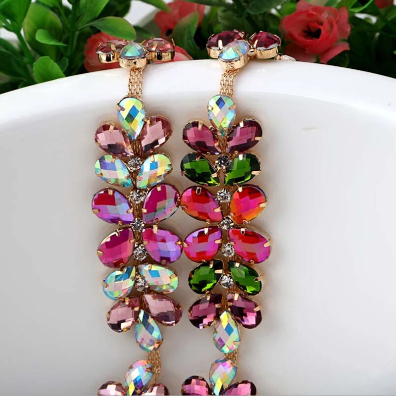 Sew Claw Fancy Chain Glass Creative Flower Rhinestones Chain For Jewelry Accessories Handmade DIY
Sew Claw Fancy Chain Glass Creative Flower Rhinestones Chain For Jewelry Accessories Handmade DIY