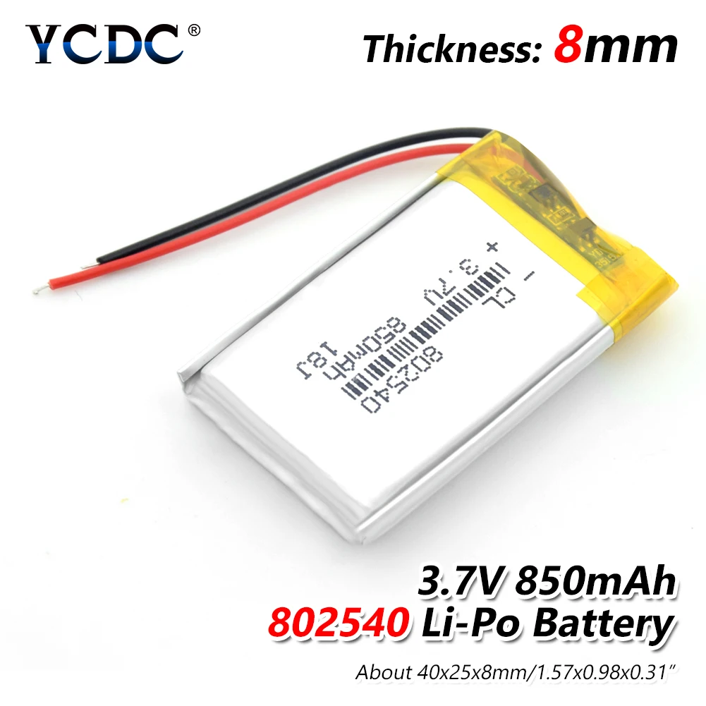 1/2/4 Pcs 3.7V 850mAh Li-ion Lithium Polymer Battery Rechargeable For Smart Home Product Power Bank MP3 MP4 RC Drone Radio Mic
1/2/4 Pcs 3.7V 850mAh Li-ion Lithium Polymer Battery Rechargeable For Smart Home Product Power Bank MP3 MP4 RC Drone Radio Mic