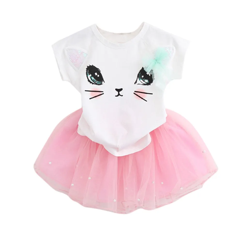 Girls 2 Pcs Set kids summer clothes Fashion Cartoon Little Kitten Printed Shirt Dress Clothes Set girls clothes
Girls 2 Pcs Set kids summer clothes Fashion Cartoon Little Kitten Printed Shirt Dress Clothes Set girls clothes