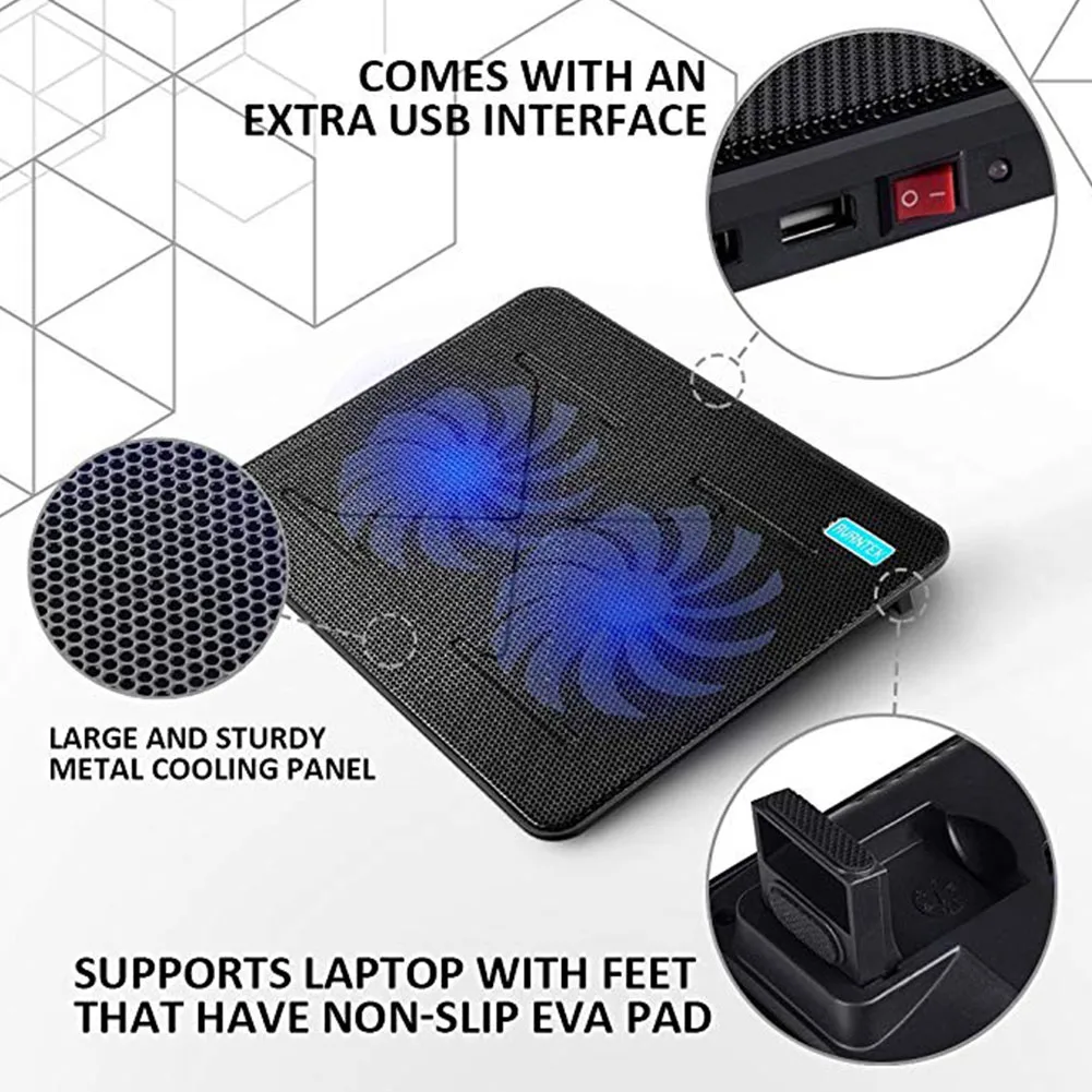 2 Fans USB Powered Base Stand Heavy Duty Portable Laptop Cooling Pad With Light Slim Cooler External Notebook Professional
2 Fans USB Powered Base Stand Heavy Duty Portable Laptop Cooling Pad With Light Slim Cooler External Notebook Professional