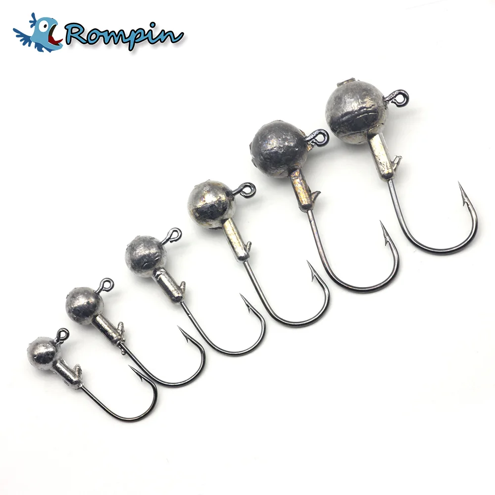 Rompin 5 шт. свинцовый рыболовный крючок с головкой 3. Φ 7g 10g 14g 20g джиг Крючки для