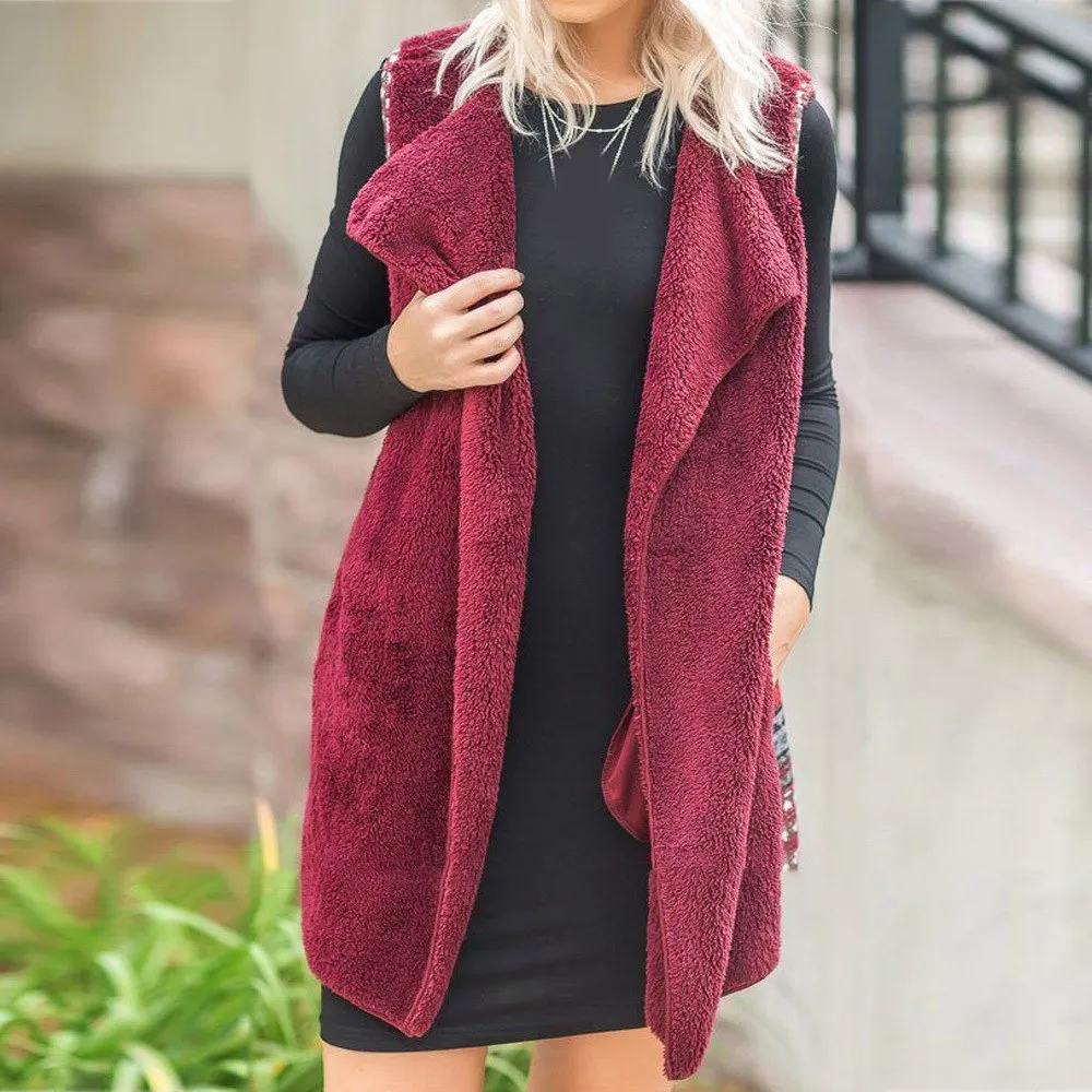 2018 Autumn Loose Women Patchwork Vest Sleeveless Print Teddy Vest Outerwear Casual Female Warm Faux Fur Coat
2018 Autumn Loose Women Patchwork Vest Sleeveless Print Teddy Vest Outerwear Casual Female Warm Faux Fur Coat