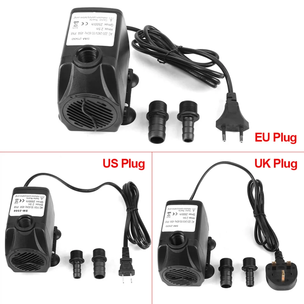 2500L/H Ultra-Quiet Water Submersible Pump Fish Pond Aquarium Tank Fountain Pump For Pond Pool
2500L/H Ultra-Quiet Water Submersible Pump Fish Pond Aquarium Tank Fountain Pump For Pond Pool