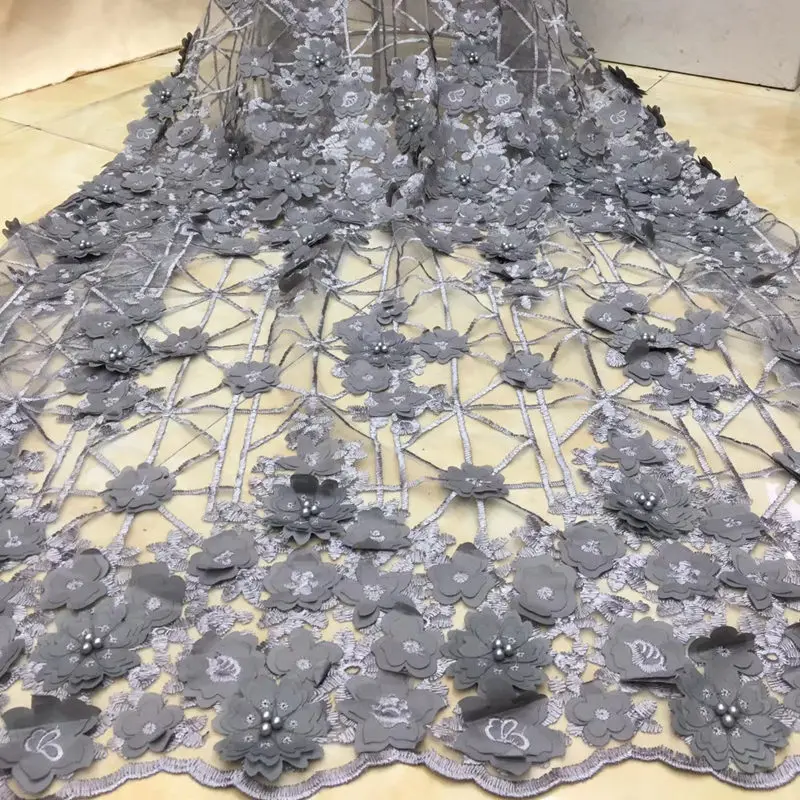 New African lace fabric, high quality Nigerian 3D beaded lace fabric with 5 yards
New African lace fabric, high quality Nigerian 3D beaded lace fabric with 5 yards