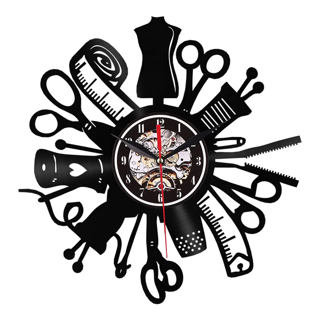 Wall clock family kitchen office creative vinyl scissors barber shop non-ticking silence rubber wall clock L523
Wall clock family kitchen office creative vinyl scissors barber shop non-ticking silence rubber wall clock L523