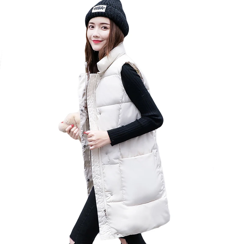 Winter Vest Women 2019 New Fashion Waistcoat Slim White Color Vest Down Cotton-padded Stand Collar Long Vest Female D231
Winter Vest Women 2019 New Fashion Waistcoat Slim White Color Vest Down Cotton-padded Stand Collar Long Vest Female D231