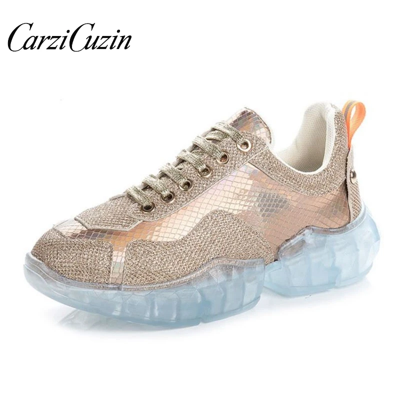 Carzicuzin 2019 New Crystal Bling Sneakers Women Lace Up Comfort Soft Casual Shoes Fashion Vulcanized Shoes Women Size 35-39 
Carzicuzin 2019 New Crystal Bling Sneakers Women Lace Up Comfort Soft Casual Shoes Fashion Vulcanized Shoes Women Size 35-39