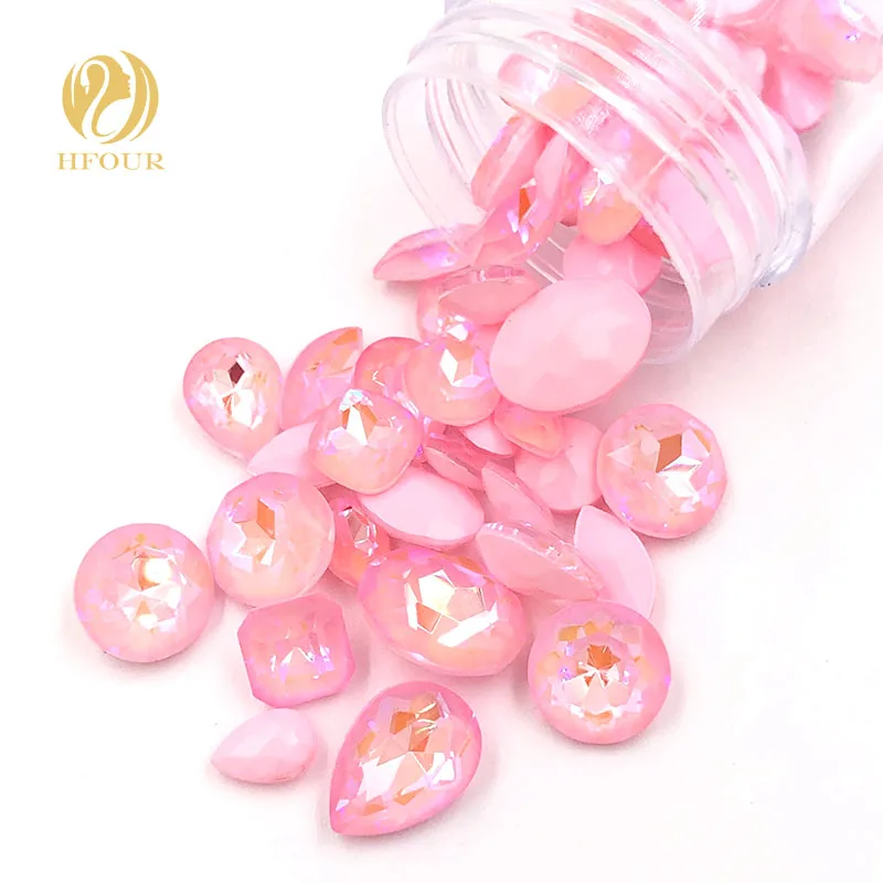 High quality A+ Pink Mocha Fluor Mixed shape pointback nail art glass crystal glue on rhinestones for nail decorations
High quality A+ Pink Mocha Fluor Mixed shape pointback nail art glass crystal glue on rhinestones for nail decorations