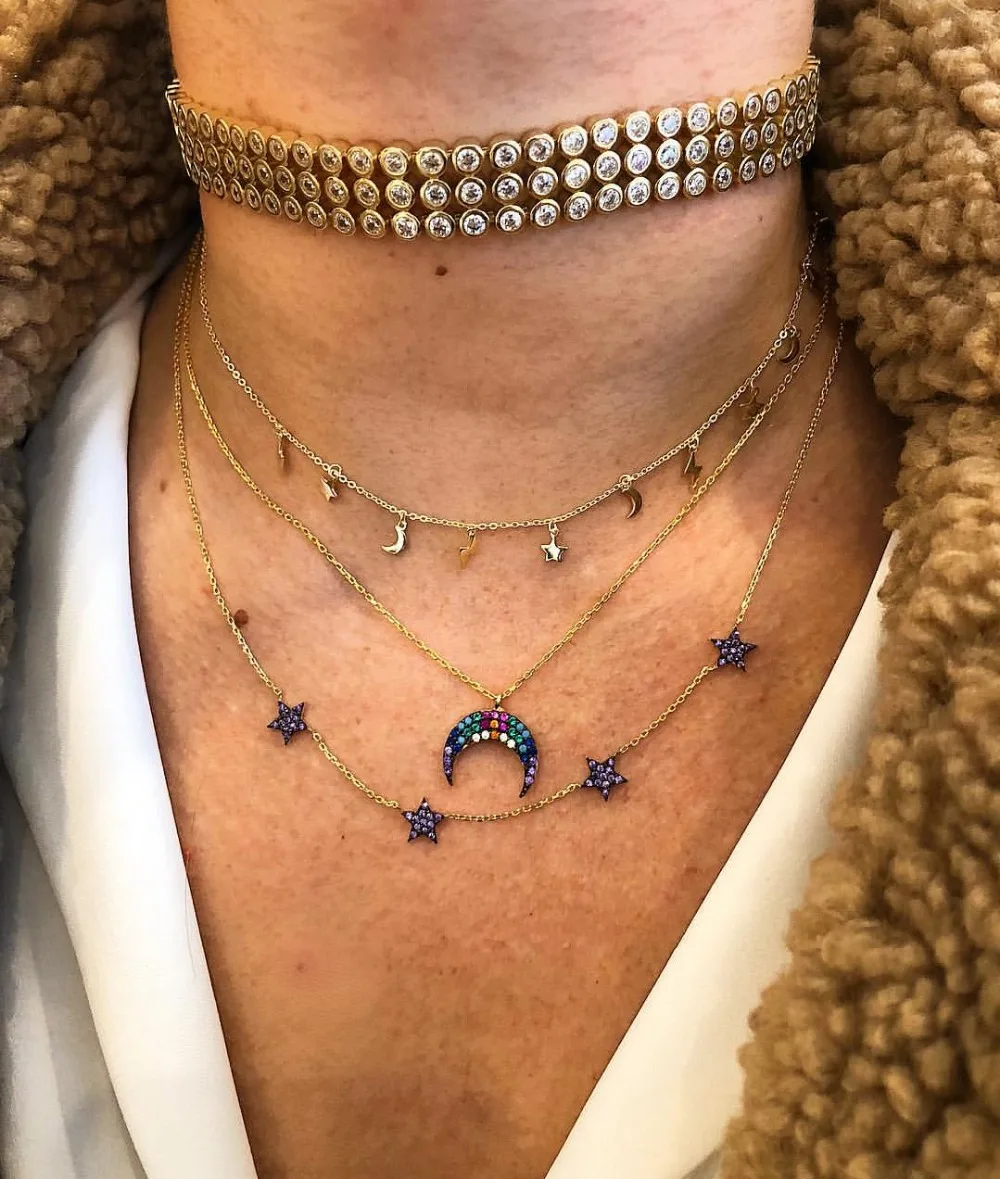 COLORFUL cz small horn necklace Gold filled vermeil 925 sterling silver Classic double horn Gold color pendant necklaces
COLORFUL cz small horn necklace Gold filled vermeil 925 sterling silver Classic double horn Gold color pendant necklaces