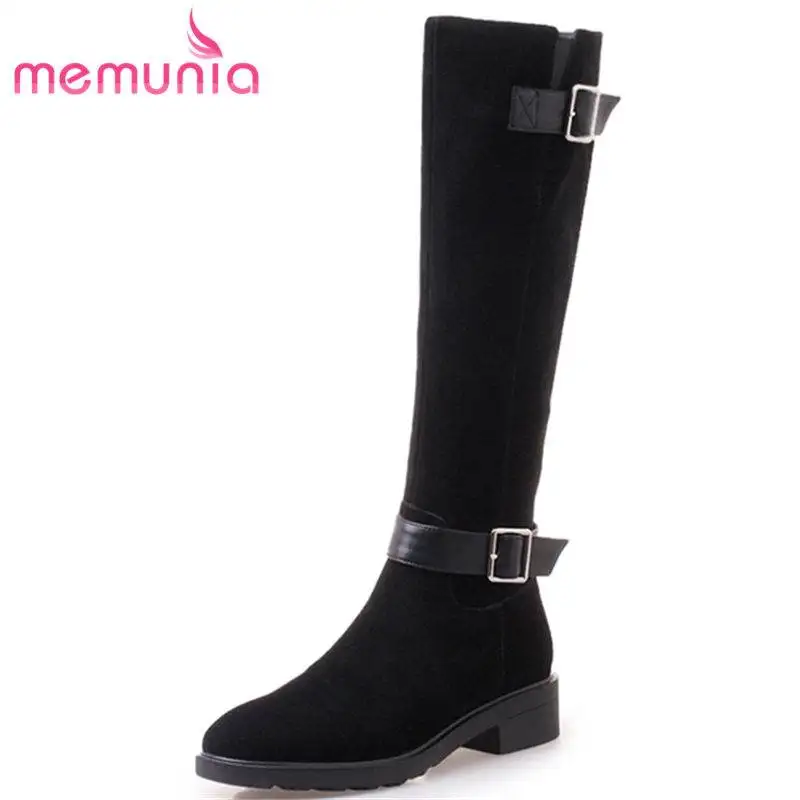 MEMUNIA HOT 2020 fashion square med heels cow suede leather boots buckle zip knee high boots for women round toe autumn boots 
MEMUNIA HOT 2020 fashion square med heels cow suede leather boots buckle zip knee high boots for women round toe autumn boots