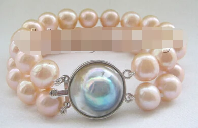 free shipping 13402 2row 8" natural pink round freshwater pearl bracelet-925 silver Mabe clasp
free shipping 13402 2row 8" natural pink round freshwater pearl bracelet-925 silver Mabe clasp