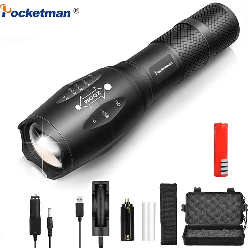 12000LM LED Tactical Flashlight Super Bright Rechargeable Zoomable Waterproof Torch linterna Best Camping, Outdoor For AAA 18650
12000LM LED Tactical Flashlight Super Bright Rechargeable Zoomable Waterproof Torch linterna Best Camping, Outdoor For AAA 18650