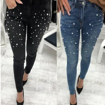 2018 Fashion Beading Denim Jeans For Women Skinny Pencil Pants Plus Size Bodycon Jean Full Length Trousers
2018 Fashion Beading Denim Jeans For Women Skinny Pencil Pants Plus Size Bodycon Jean Full Length Trousers