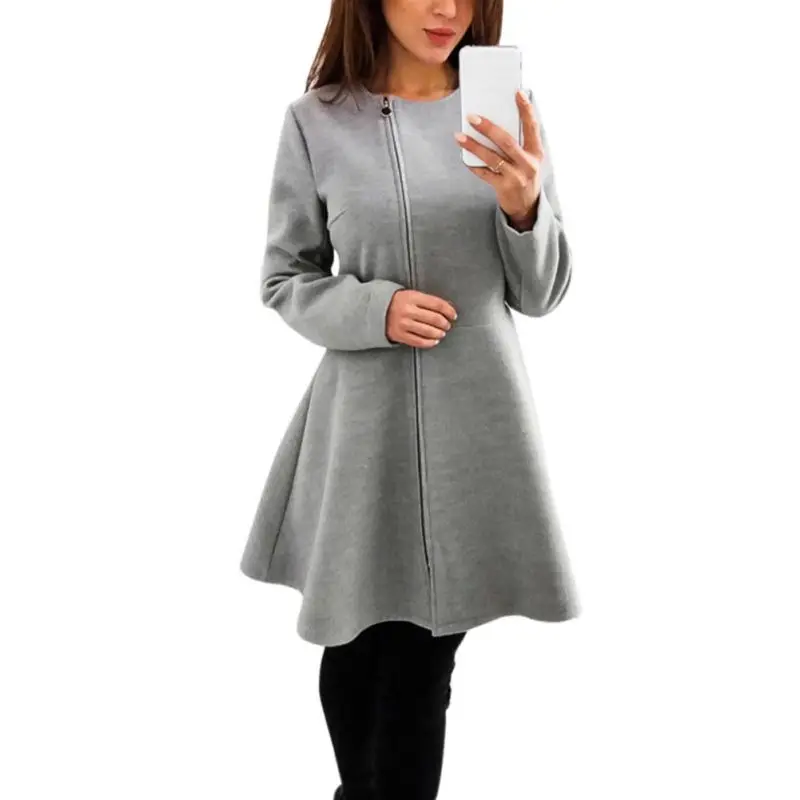 EFINNY Women Long Sleeve A-Line Dress Vintage Style O Neck Zipper Mini Dress Winter Autumn Solid Dress
EFINNY Women Long Sleeve A-Line Dress Vintage Style O Neck Zipper Mini Dress Winter Autumn Solid Dress