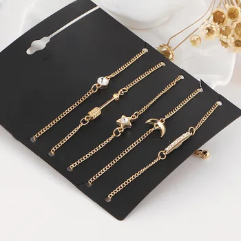 50 pieces/lot Women Crystal Beads Charm Bracelets Gold Color Moon Star Arrow Link Chain Bracelet Set Bangles Wristbands Jewelry
50 pieces/lot Women Crystal Beads Charm Bracelets Gold Color Moon Star Arrow Link Chain Bracelet Set Bangles Wristbands Jewelry