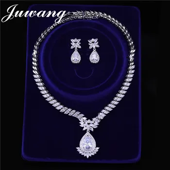 JUWANG Wedding Luxury Jewelry Set Cubic Zirconia Bride Necklace Drop Earrings Bracelet Dubai Full Jewelry Set for Bridal
JUWANG Wedding Luxury Jewelry Set Cubic Zirconia Bride Necklace Drop Earrings Bracelet Dubai Full Jewelry Set for Bridal