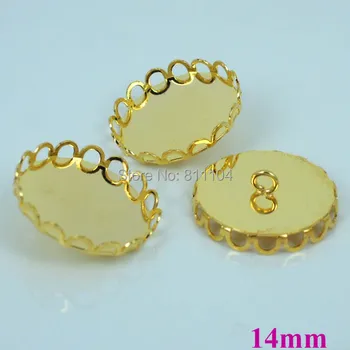 14mm Blank Round Hollow Lace Bezel tray Cameo Cabochon Bases Settings Caps Buttons Back Loop Findings Golden tone Plated
14mm Blank Round Hollow Lace Bezel tray Cameo Cabochon Bases Settings Caps Buttons Back Loop Findings Golden tone Plated