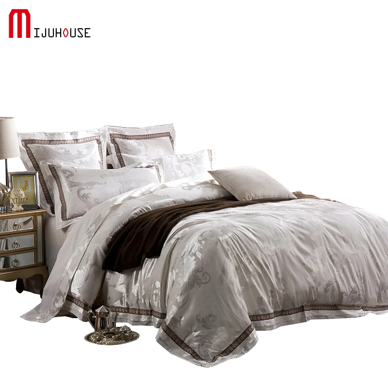 2018 New 100% Cotton Bedding Summer Satin Jacquard Craft Duvet Cover Bed Sheet Pillowcases Queen/King 4pcs Bedding Set
2018 New 100% Cotton Bedding Summer Satin Jacquard Craft Duvet Cover Bed Sheet Pillowcases Queen/King 4pcs Bedding Set