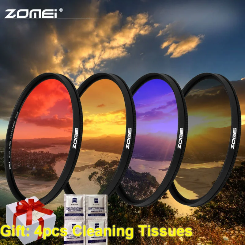 Zomei 52/58/67/72/77/82mm Ultra Slim Graduated Neutral Density Grey(ND) Blue Orange Red filter kit for Canon Nikon Camera Lens
Zomei 52/58/67/72/77/82mm Ultra Slim Graduated Neutral Density Grey(ND) Blue Orange Red filter kit for Canon Nikon Camera Lens