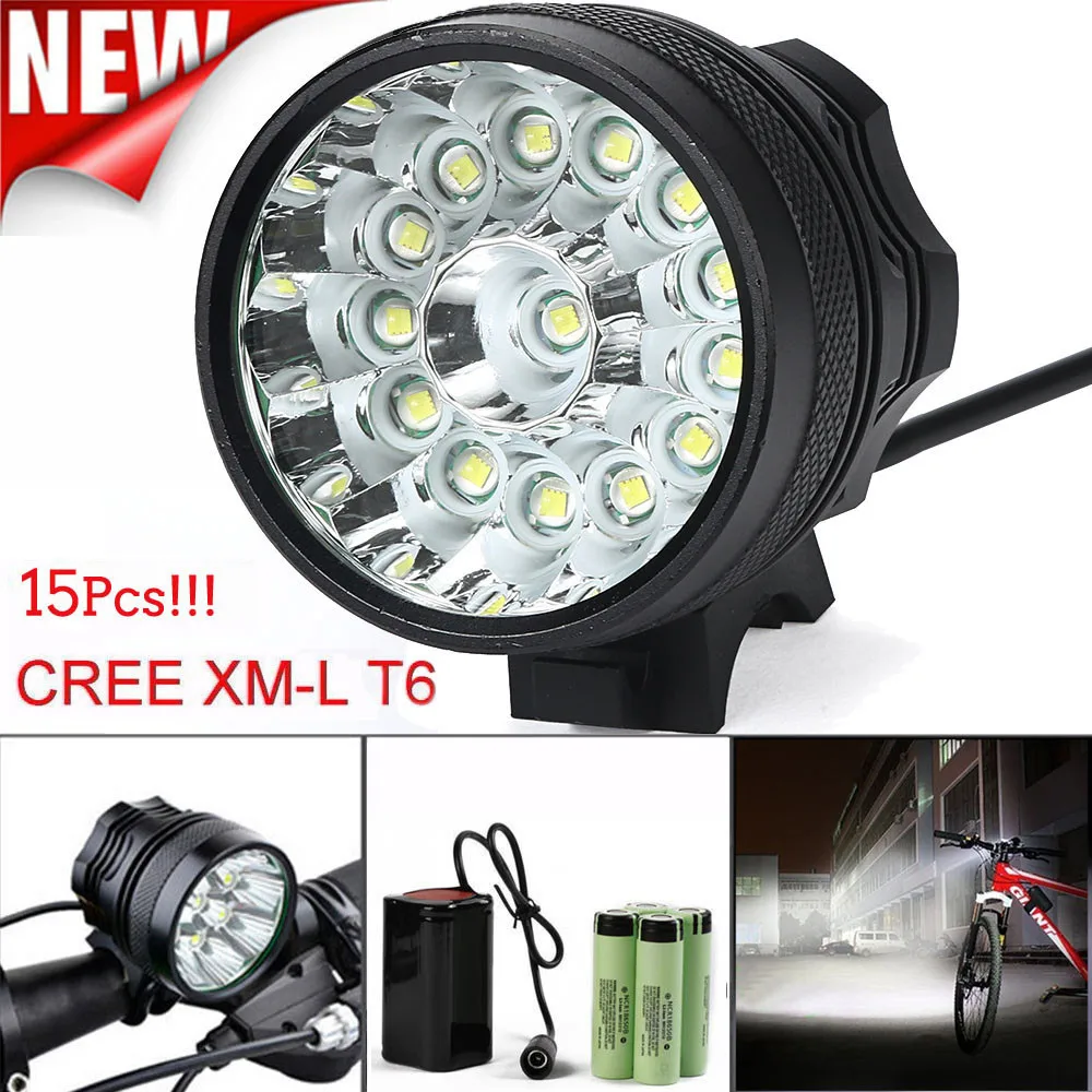 LED lamp 11.11 New Arrival Hot Sell Drop Shipping 38000LM 15 x CREE XM-L T6 LED 6 x 18650 Bicycle Cycling Light Waterproof Lamp
LED lamp 11.11 New Arrival Hot Sell Drop Shipping 38000LM 15 x CREE XM-L T6 LED 6 x 18650 Bicycle Cycling Light Waterproof Lamp