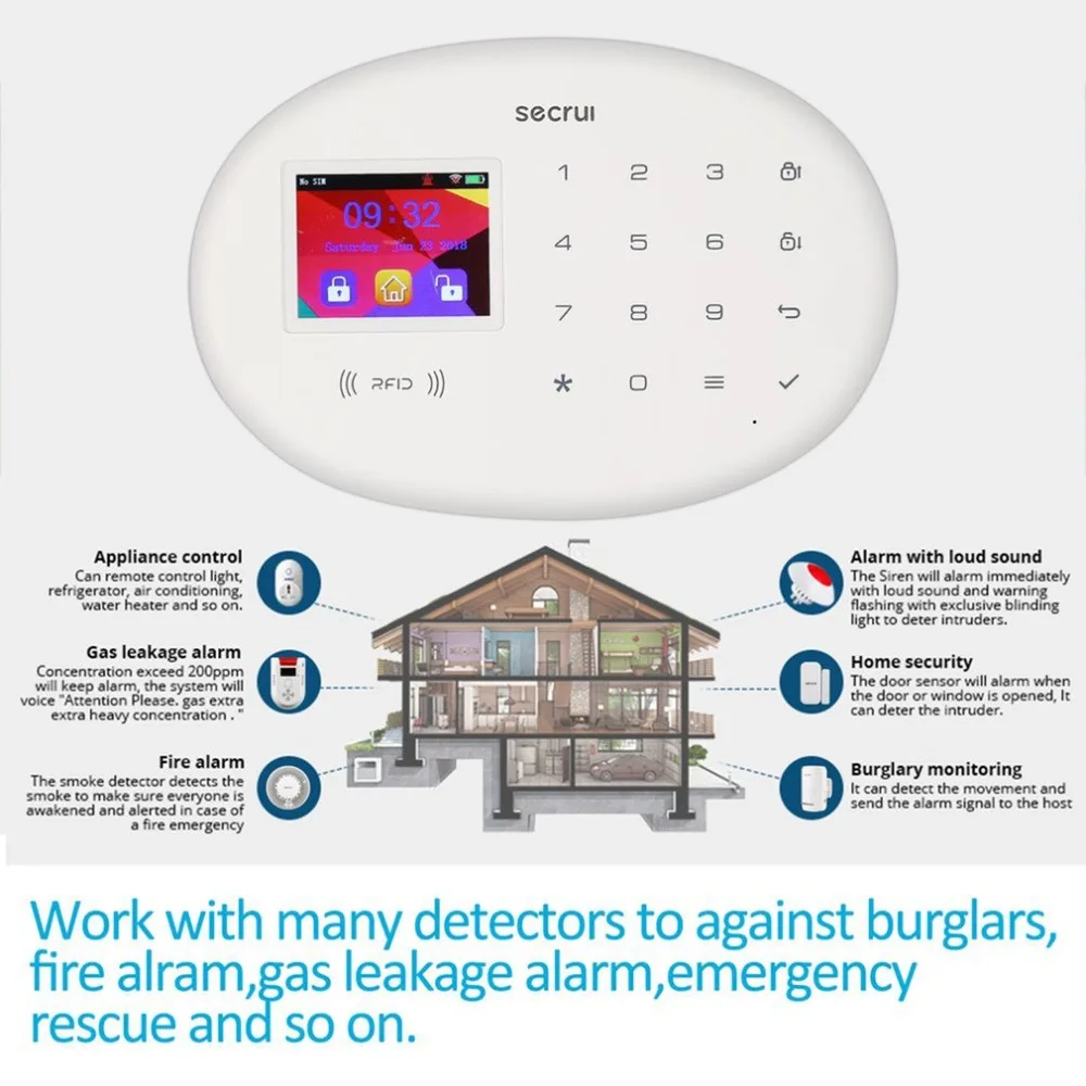 Color Screen GSM Alarm System Wireless Detector Digital Dual Core Technology Infrared Detector Import Sensors
Color Screen GSM Alarm System Wireless Detector Digital Dual Core Technology Infrared Detector Import Sensors