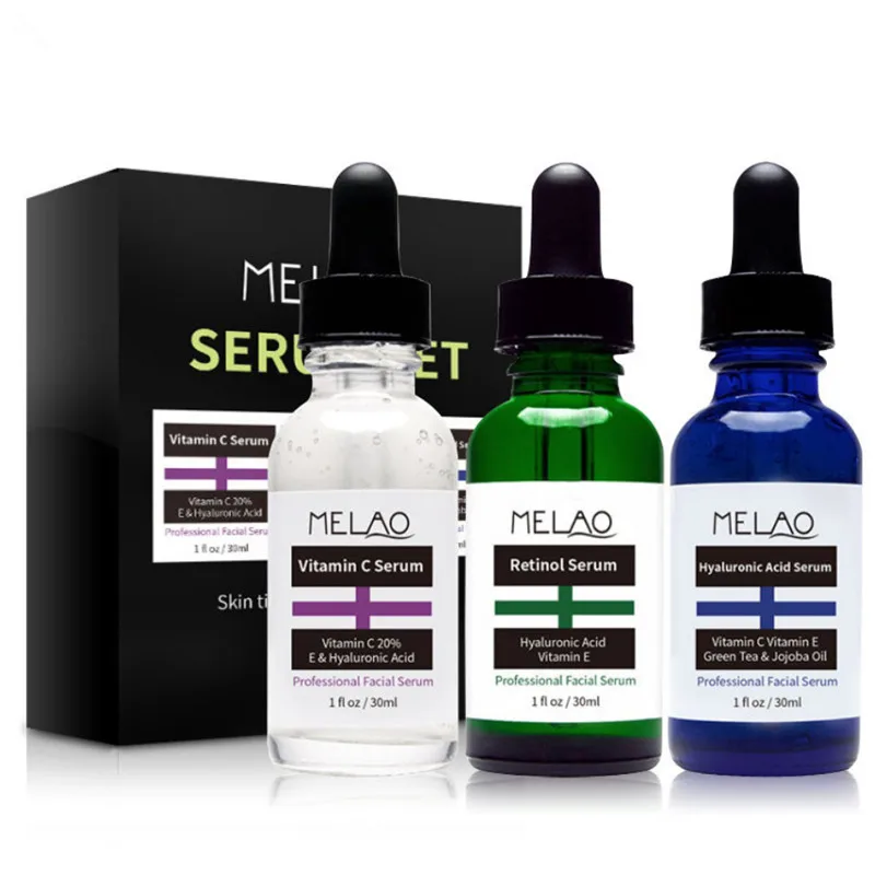 MELAO 3pcs 30ml Face Serum Gift Set Vitamin C Hyaluronic Acid 2.5% Retinol Serum Moisturizing Whitening Anti-aging
MELAO 3pcs 30ml Face Serum Gift Set Vitamin C Hyaluronic Acid 2.5% Retinol Serum Moisturizing Whitening Anti-aging