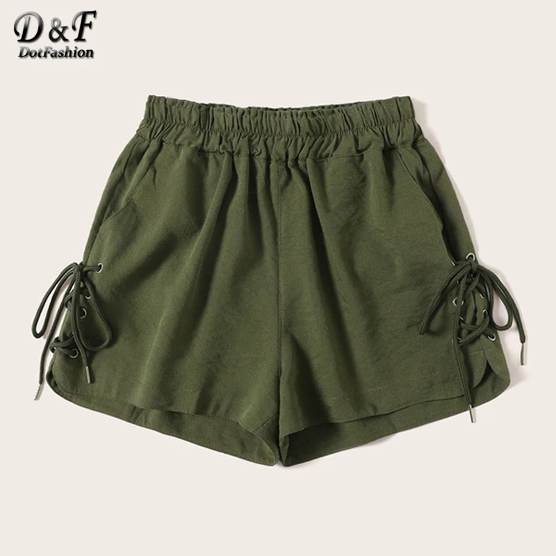 Dotfashion Army Green Casual Elastic Waist Shorts Women 2019 Summer Lace Up Detail Shorts Ladies Solid Mid Waist Shorts
Dotfashion Army Green Casual Elastic Waist Shorts Women 2019 Summer Lace Up Detail Shorts Ladies Solid Mid Waist Shorts