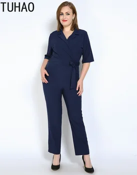 TUHAO spring summer plus size 7XL 6XL 5XL Women Elegant Jumpsuits office lady Jumpsuit Romper Pants elegant Trousers RL 
TUHAO spring summer plus size 7XL 6XL 5XL Women Elegant Jumpsuits office lady Jumpsuit Romper Pants elegant Trousers RL