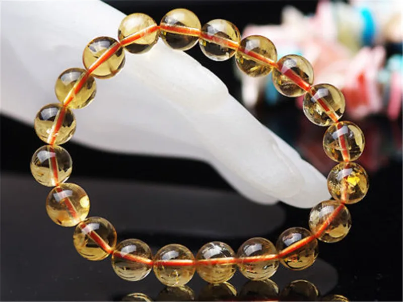 Genuine Natural Citrine Quartz Crystal Round Beads 12mm Yellow Bracelets Gemstone Stone Stretch Wealthy Woman ManAAAAAA (1)
