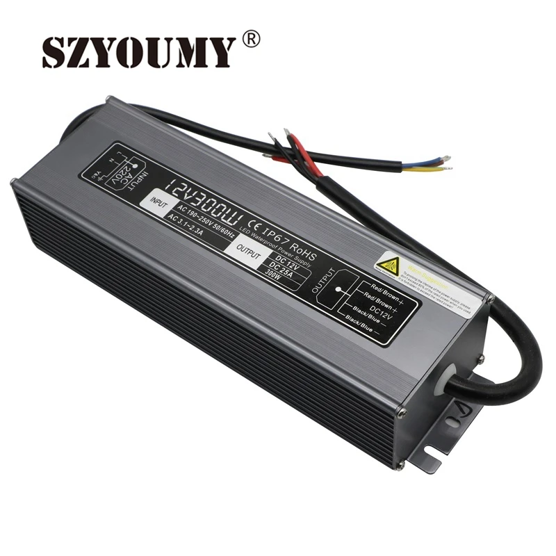 SZYOUMY 10 Pieces 300W Power Supply DC 12V 25A Led Driver Outdoor Using IP67 Waterproof Lighting Transformer Power Adapter
SZYOUMY 10 Pieces 300W Power Supply DC 12V 25A Led Driver Outdoor Using IP67 Waterproof Lighting Transformer Power Adapter