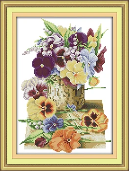NKF Pansy Flower Stamped Cross Stitch Patterns DIY Kits Needlework Embroidery Sets Cross Stitch for Home Decor
NKF Pansy Flower Stamped Cross Stitch Patterns DIY Kits Needlework Embroidery Sets Cross Stitch for Home Decor