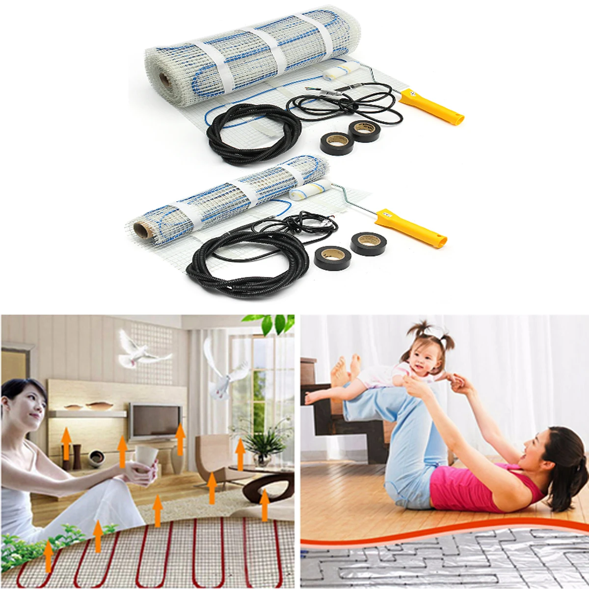 Underfloor Heating Mat 1-12 square Home Floor Warming Film Tile Kit 230V 200W/160W Electric heating pad
Underfloor Heating Mat 1-12 square Home Floor Warming Film Tile Kit 230V 200W/160W Electric heating pad