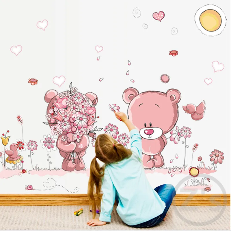 Zs Sticker Cute Pink Bears Wall Stickers for Kids Room Home Decor Nursery Wall Decal Children Baby House Mural
Zs Sticker Cute Pink Bears Wall Stickers for Kids Room Home Decor Nursery Wall Decal Children Baby House Mural