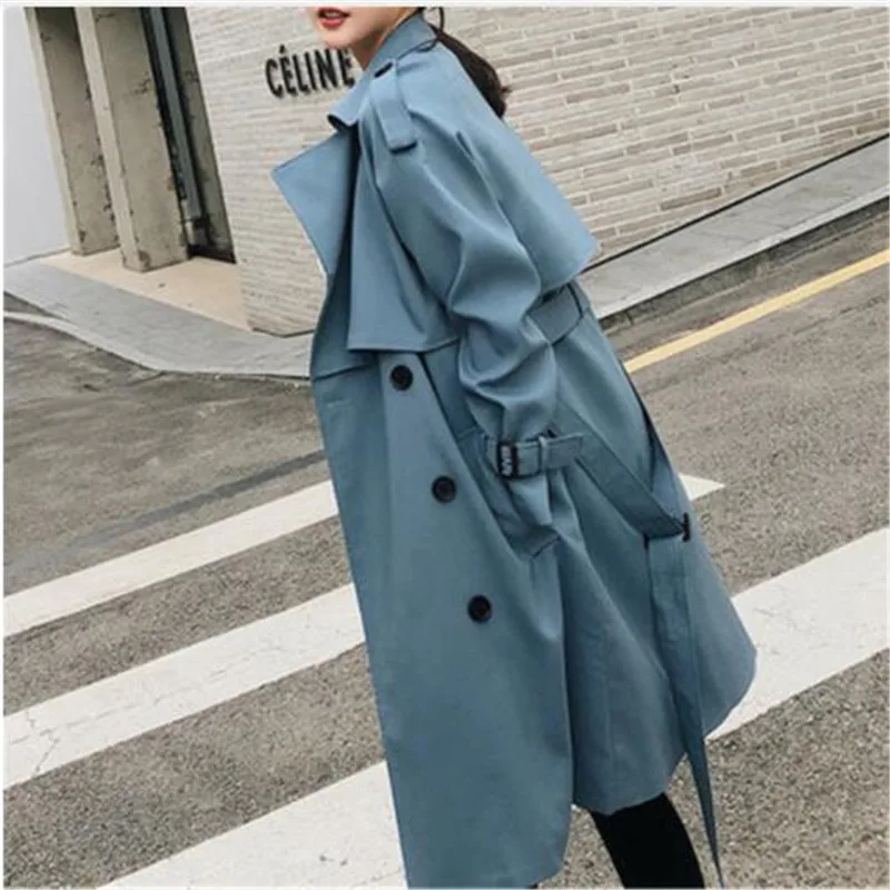 Windbreaker Female 2019 Spring Autumn new Korean leisure chic loose ladies harbor wind Long Trench Coat for women X509 blue
Windbreaker Female 2019 Spring Autumn new Korean leisure chic loose ladies harbor wind Long Trench Coat for women X509 blue