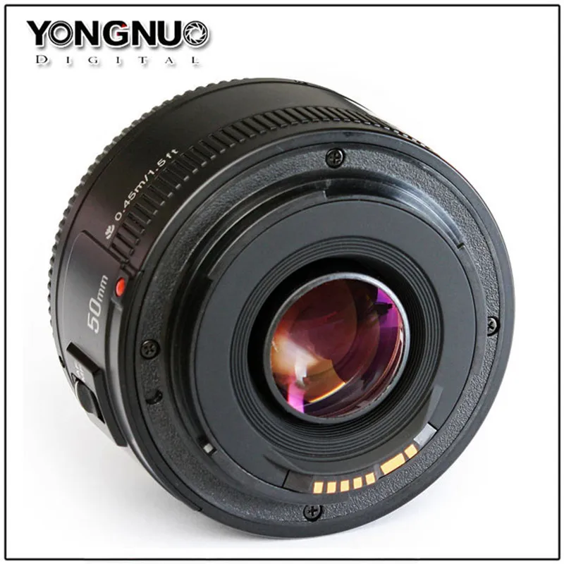 Объектив YONGNUO 50 мм yn50 F1.8 с большой апертурой и автофокусом EF AF/MF для Canon EOS 600D 550D 70D
