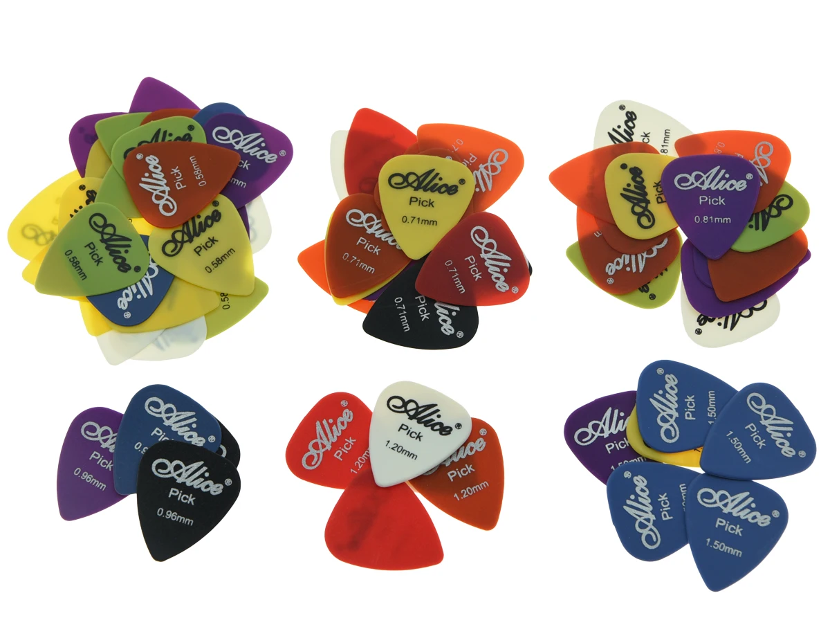 100x Alice Matte Nylon Guitar Picks Plectrums Assorted Colors Thickness 0.58/0.71/0.81/0.96/1.2/1.5
100x Alice Matte Nylon Guitar Picks Plectrums Assorted Colors Thickness 0.58/0.71/0.81/0.96/1.2/1.5