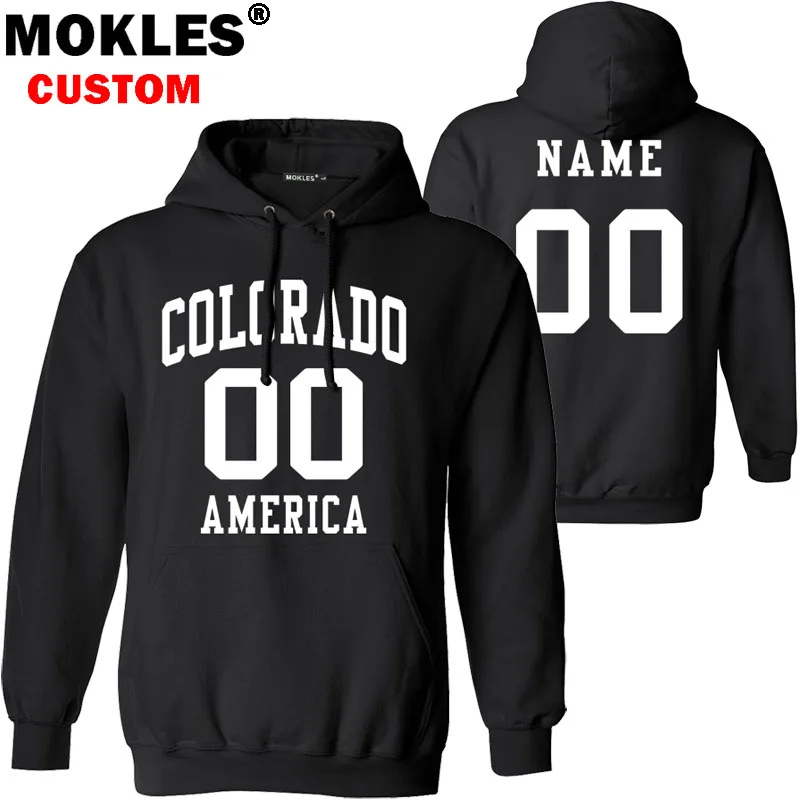 COLORADO pullover free custom name number US winter CO jersey warm Spring Pueblo Boulder Fort Collin flag america Denver clothes | Мужская