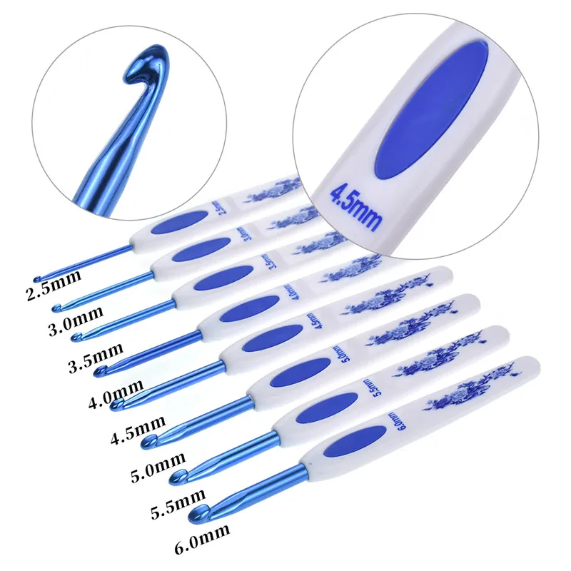 Crochet Hook Set 16pcs Mix 1.0-6.0mm Aluminum Crochet Needles With Bag Sweater Weave Knitting Hook Needles DIY Craft Sewing Tool (4)